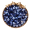 10mm broken egg white glass beads - dark blue and white