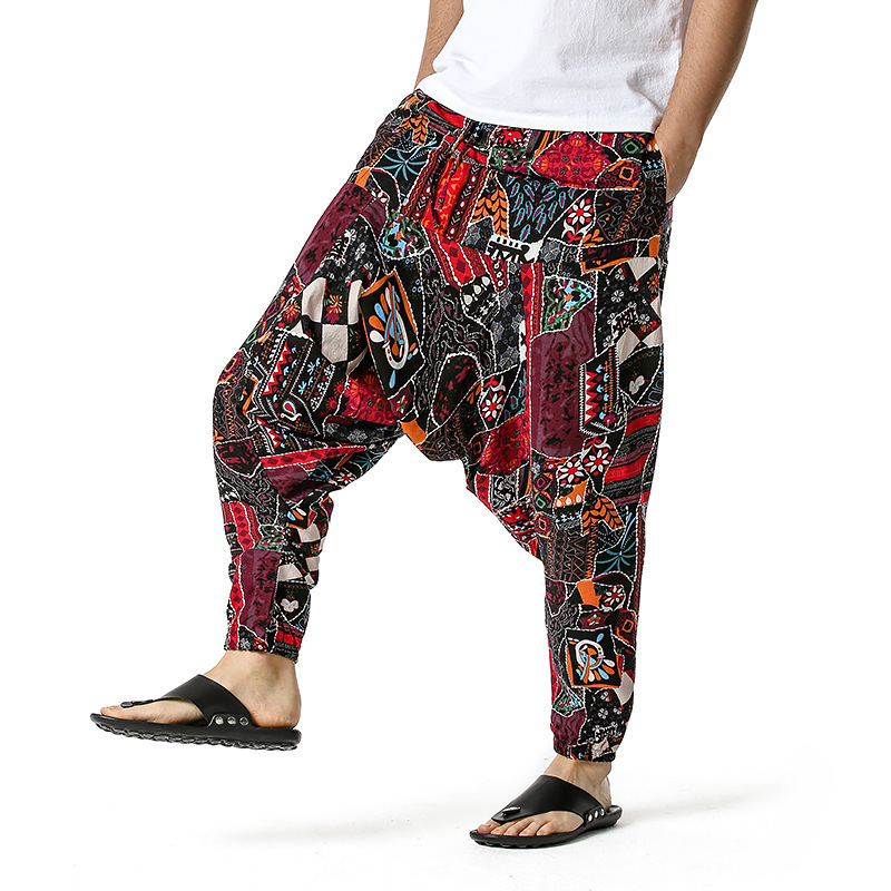 men's and women's foreign trade Harun yoga pants loose bohemian pants hanging pants moth pants 100