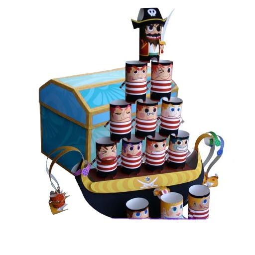 Balance pirate ship desktop game 3D three-dimensional paper model DIY handmade decoration assembled toy