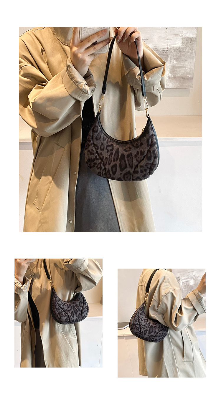 Leopard print cross-border niche bags for women, versatile and fashionable new retro underarm bag, stylish and individual commuting single-shoulder bag undefined