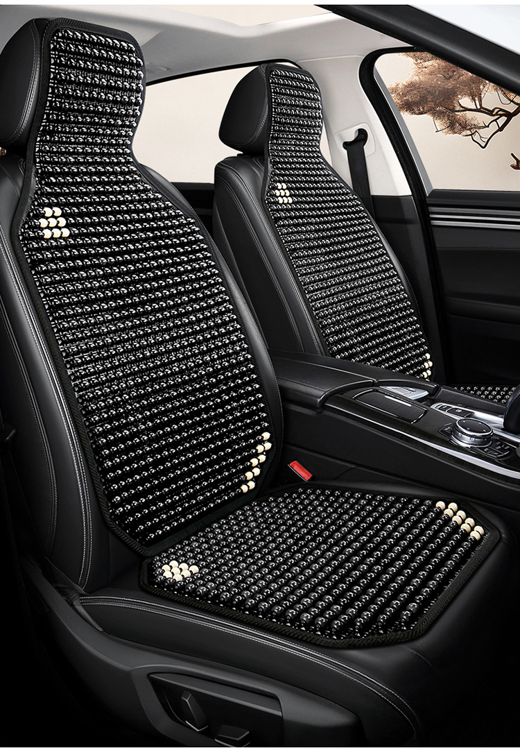 Car Seat Cushion Summer Cooling Pad Single Piece Ice-Cool Pad for Large and Small Cars, Truck Ventilation Breathable Wooden Bead Universal Front Seat Pad