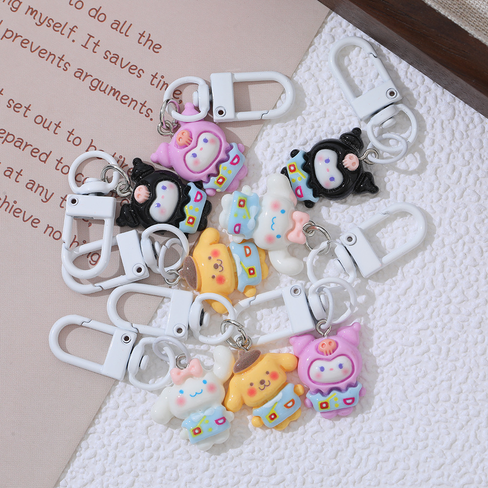 Dibujos Animados Sanrio Pacha llavero colgante estudiante ins estilo mochila lápiz caso y otro colgante chica regalo creativo