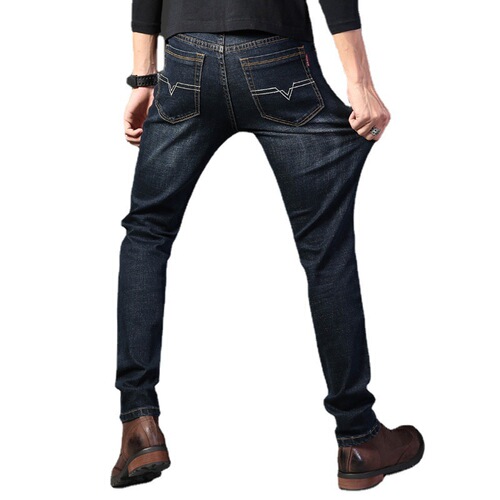 Longmao Jeans Summer Business Formal Denim Pants Men's Loose Straight-Leg Stretchy Slim-Fit Longmao Men's Casual Pants