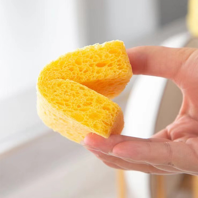 Pulpa de madera natural, cocina de algodón, cepillo para lavar platos, olla, artefacto de esponja engrosada especial, caja de regalo, plato de lavado, duradero para el hogar
