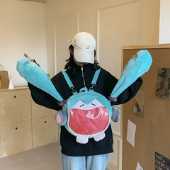 超火の初音の未来の痛みの包みの新型の湿っている毛の大きい口のリュックサックの2次元の少女のリュックサックの学生のカバン