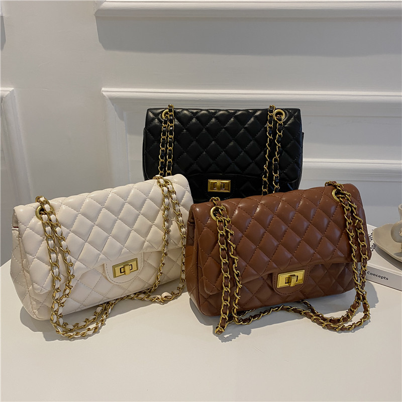 Bag Women 2023 New Style Small Fragrant Rhombus Chain Bag Women's Shoulder bag simple Korean fashion single shoulder Messenger bag_voghion.com