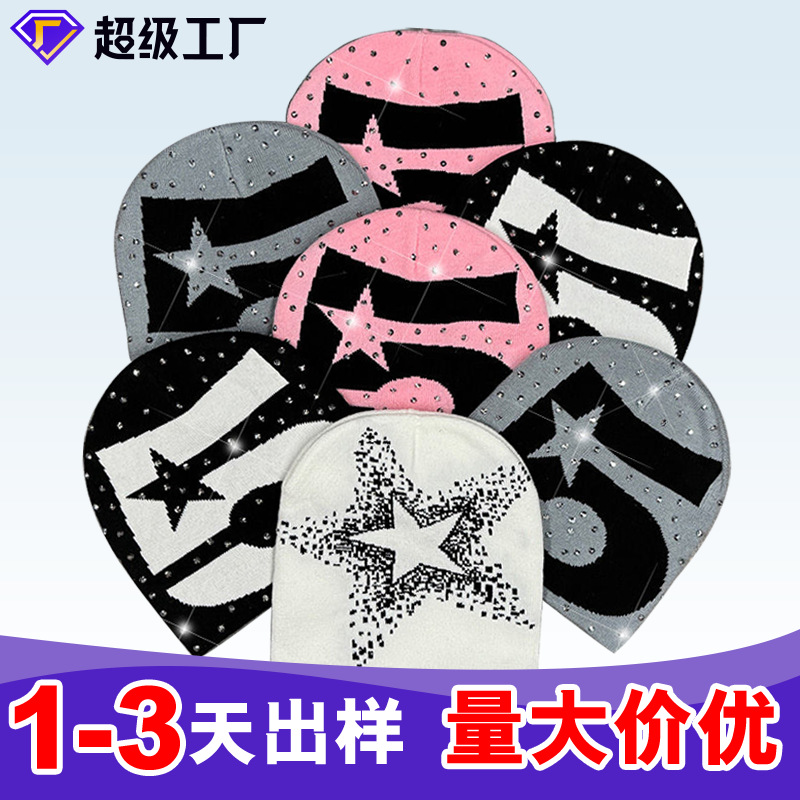 TK americano explosión sombrero de punto para hombres invierno frío comercio exterior transfronterizo sombrero de lana para hombres sombrero al por mayor logo bordado de frijol image 10