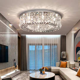 轻奢卧室水晶吸顶灯 法式城堡浪漫简约后现代客房客厅LED水晶灯饰
