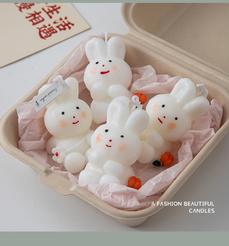 兔子香薰蜡烛伴手礼ins创意家居摆饰套装拍摄道具跨境蜡烛结婚礼详情6