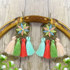 Set, wooden universal earrings, boho style, wholesale