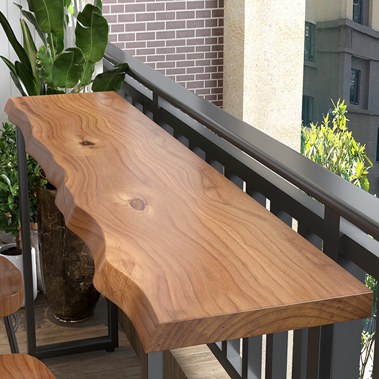 Nordic Solid Wood Bar Table Home Balcony Partition High Table and Chair Bar Wall Long Table Simple Window Table