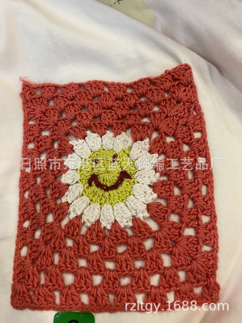 供应毛线手钩花、手工钩花、毛线钩花，钩针棉线花