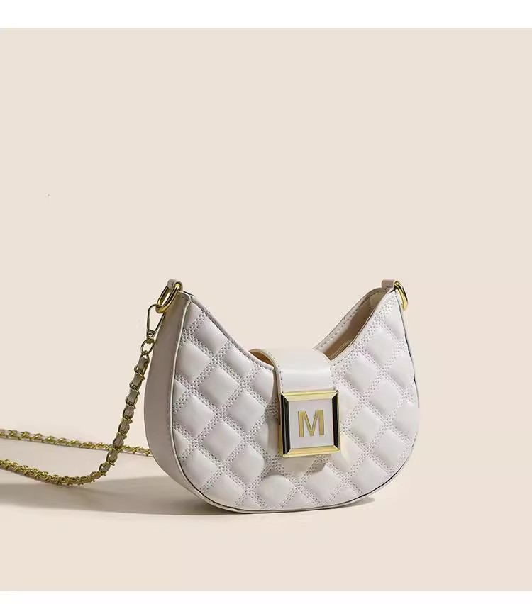 Advanced feeling for women 2023 new fashion Lingge single shoulder underarm bag versatile niche texture chain_voghion.com