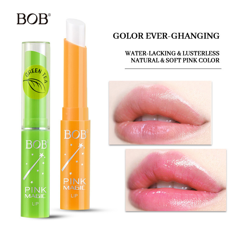 跨境bob变色唇膏不沾杯不掉色持久滋润保湿淡化唇纹润唇膏口红女|undefined