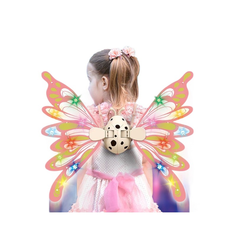 Juguetes de niñas transfronterizos pequeños ángeles alas luminosas mariposa alas niños luz música flores hadas alas al por mayor