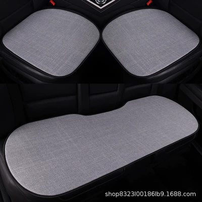 Four Seasons Pad – New Car Seat Cushion Made of - 2-seat-cushions-1-long-strip-light-gray-flag-embroidery-none