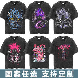 七龙珠悟空GOKU水洗做旧短袖T恤DragonBall嘻哈复古男女上衣