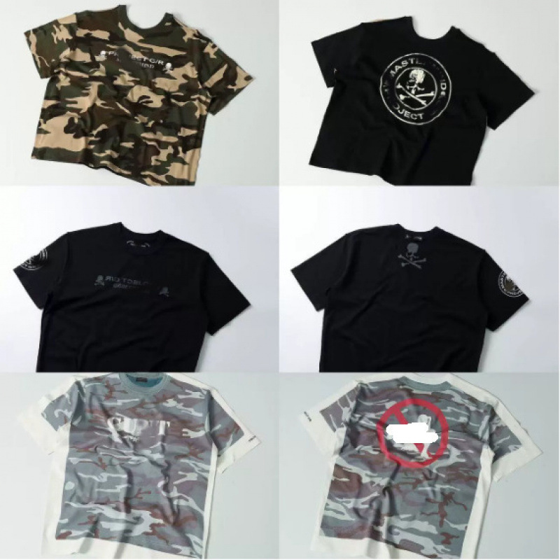 Project G/R Full Camouflage Skull Pattern Print Unisex Loose Short-Sleeve T-Shirt High Street Fashion Casual Cotton Tee