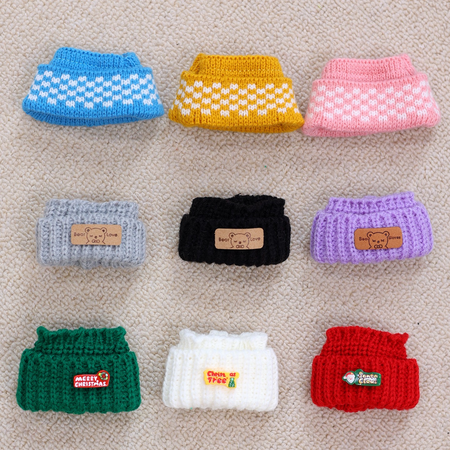 毛线帽子17cm拉布布一代二代三代挂件毛绒玩偶娃衣圣诞节小帽衣服