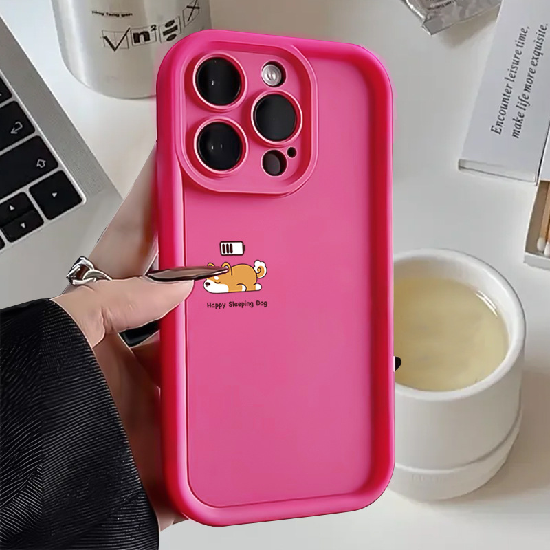 充电小狗适用苹果17/16pro金刚砂手机壳iphone14可爱12/11趴趴狗