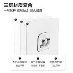 Traceless Hook and Adhesive Shelf Mounting Bracket, No Drilling, Card Holder Claw Clips, Stainless Steel, Transparent, Factory Direct Sale