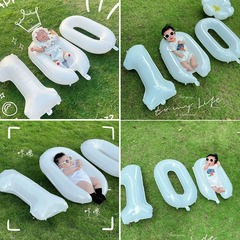 100日間のデジタル風船誕生日シーンの装飾男の子と女の子の屋外赤ちゃんの子供の写真撮影道具