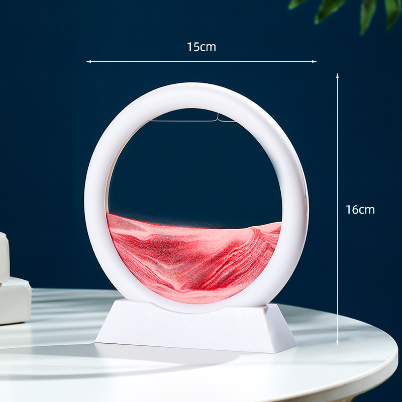 흰색 프레임 5inch 둥근 붉은 모래