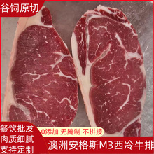澳洲进口安格斯M3西冷牛排谷饲原切雪花牛肉厚切家庭儿童牛扒批发