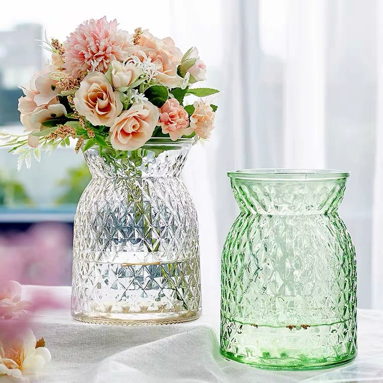 Креативная ПРОСТАЯ ПРОЗРАЧНАЯ большая стеклянная ваза для рта в стиле маленькая свежая Лилия Роза цветок гостиная украшение дома