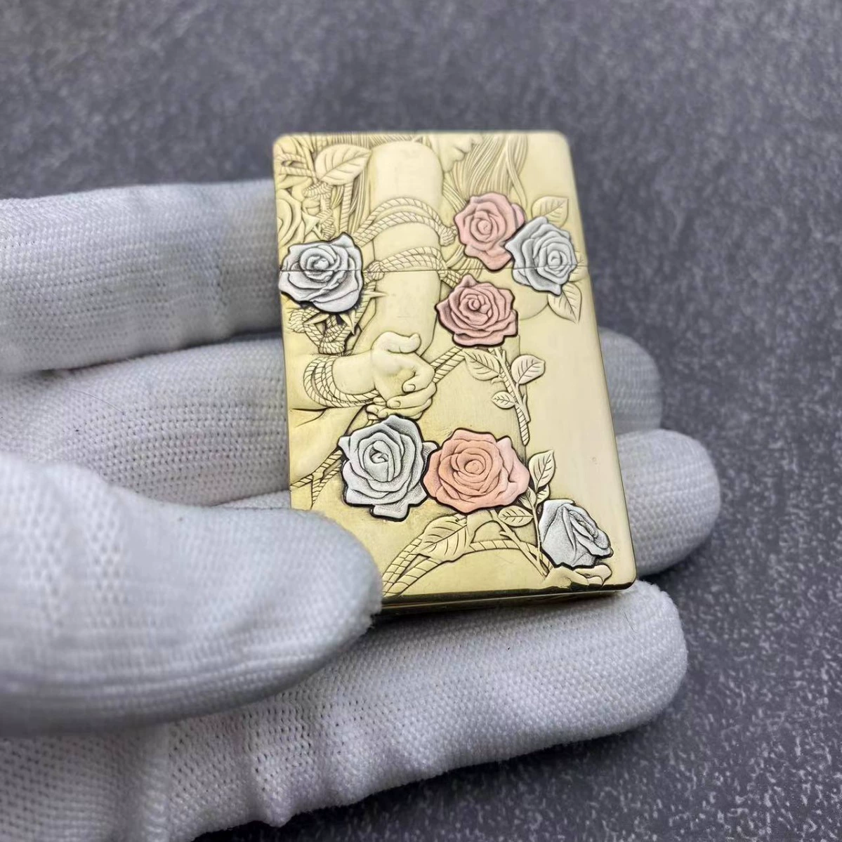 ZORRO керосиновая зажигалка Zoro латунная zl8 ультратонкая маленькая тяжелая броня инкрустированная розовая зажигалка для девочек оптом