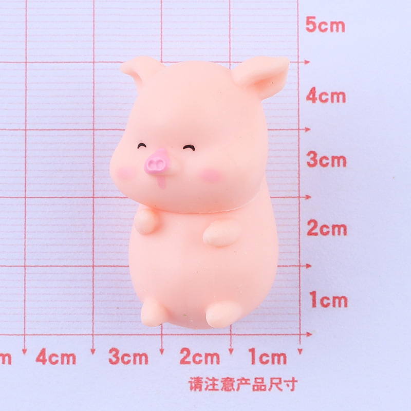Muñeco de cerdo de leche tridimensional, dibujos animados, hecho a mano, accesorios de joyería DIY, pegamento de crema, resina, materiales para pequeños accesorios, venta al por mayor