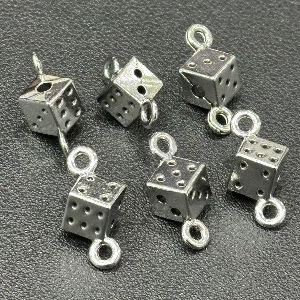 Cross-Border Square Double Dice Personalized Bracelet Waist Chain Pants Chain Necklace Dice Zinc Alloy DIY Accessories Wholesale
