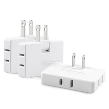 美规国标一转三转换插头 180度旋转 墙缝电源插头 一托三转接头