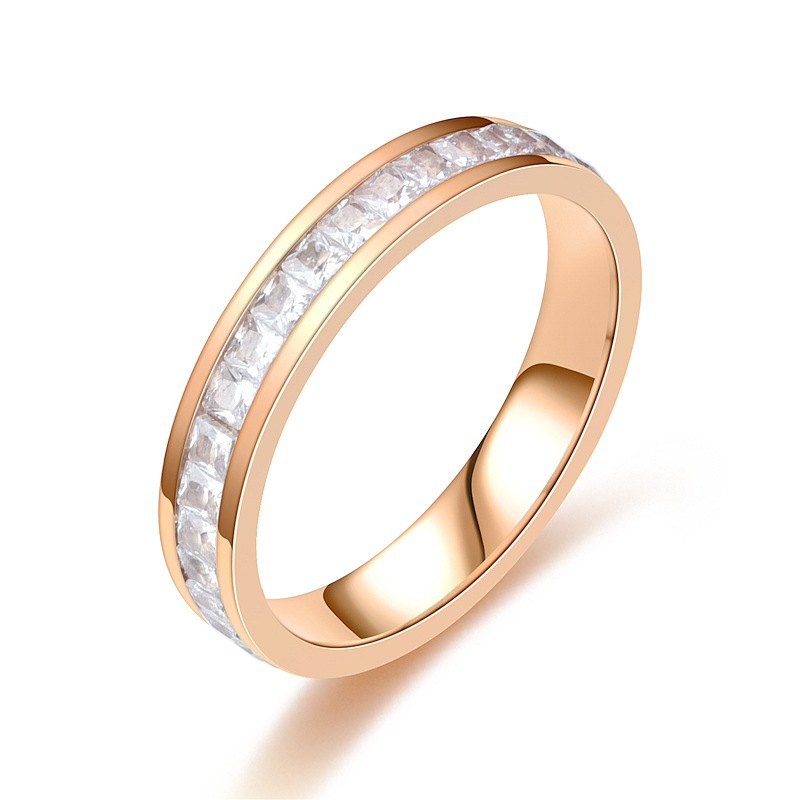 7g Weight Zircon Inlay Material Rings Classification 13, 5 Ring Size 1 Piece Quantity Holiday, Daily Occasion Titanium Steel Material Geometric Pattern Women's Gender Inlay Design Basic, Modern Style, Classic Style Style Wholesale Jewelry Basic Modern Style Classic Style Geometric Titanium Steel Zircon Inlay Rings 12