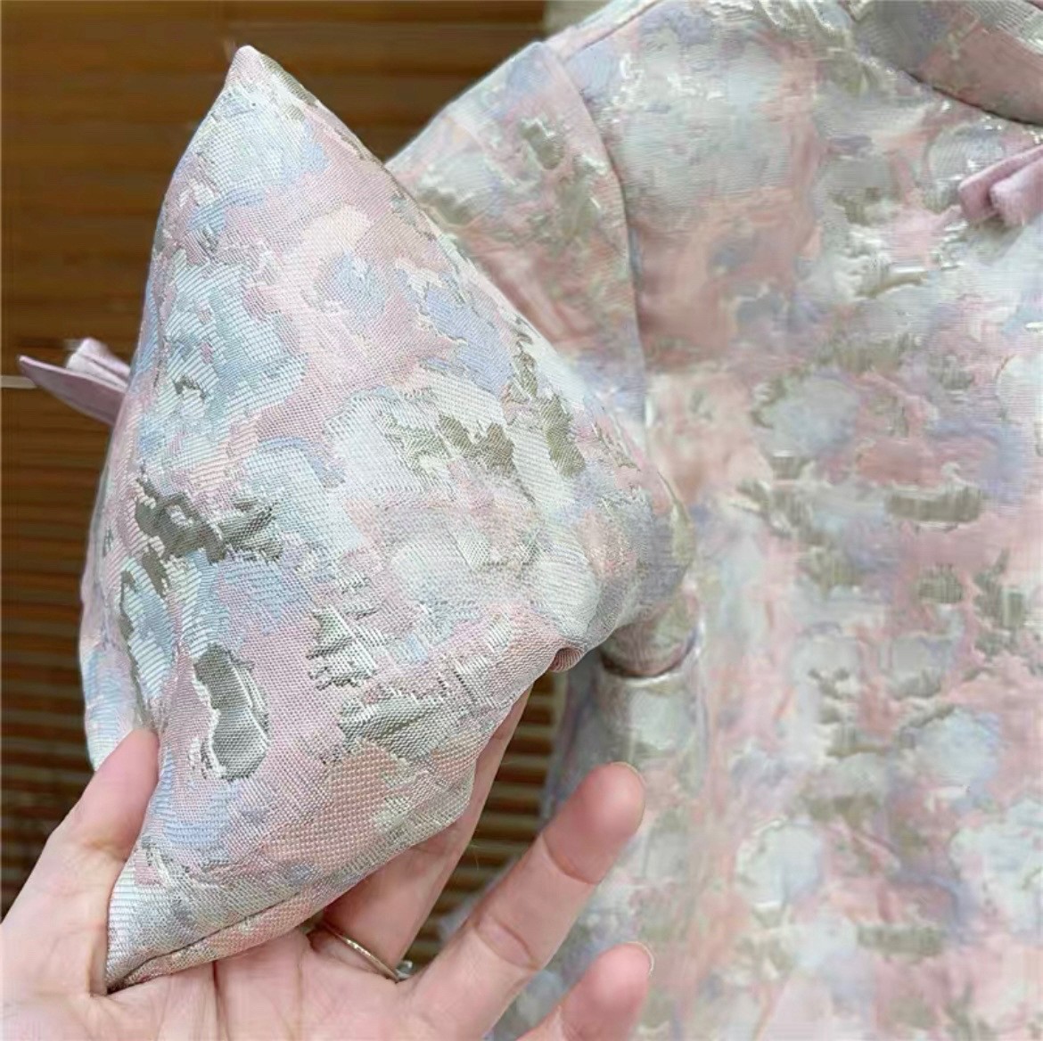 소녀 청삼 원피스 탕 세트 새 어린이  중국 치마  두껍게 서양식 기모 신년서비스