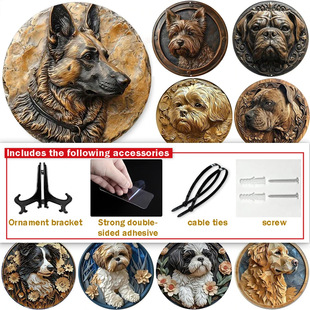 20x 20cm Thickened Round Aluminum Pet Dog Souvenir Decoration Pendant Cross-border Explosions Creative