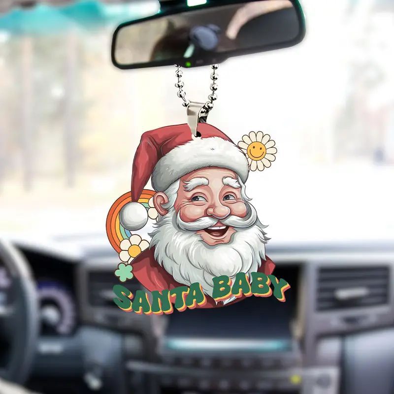 Navidad artesanos de Navidad acrílico colgante de vacaciones plano transfronterizo espejo retrovisor nuevo colgante de decoración image 2
