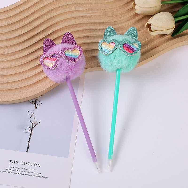 Creativo nuevo bolígrafo de dibujos animados unicornio de peluche colorido conejo alpaca bolígrafo artesanal al por mayor