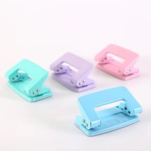 厂家马卡龙色双孔打孔机金属手动便携打洞器两孔学生办公活页装订