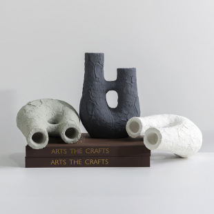 Quiet Style Ceramic Vase Creative Home Desktop Candlestick Ornaments Model Room Hotel Soft Decorations Sales Office