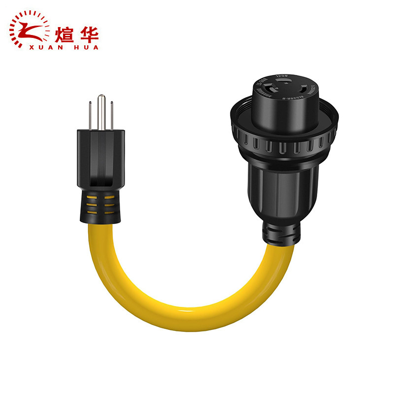 Rv Adapter Cord with Locking Connector, Nema 5-15P Male to L5-30R