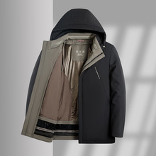 冬季新款可脱卸帽子加绒含兔毛棉衣派克外套黑色藏青色披肩帽夏季