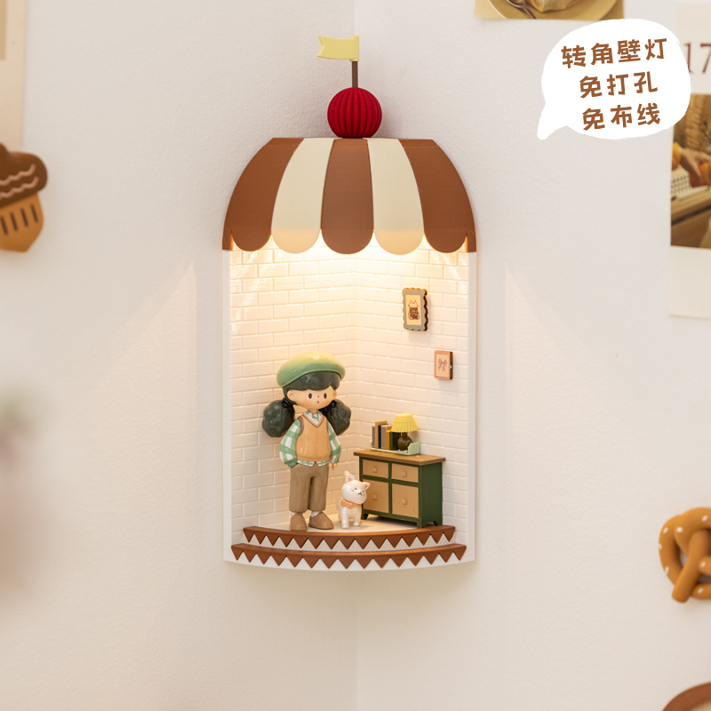 A Ying French Cute Art Wall Lamp Living Room Kidsren's Room Bedside 9 Degree Corner Charging Atmosphere Table Lamp Wall Decoration