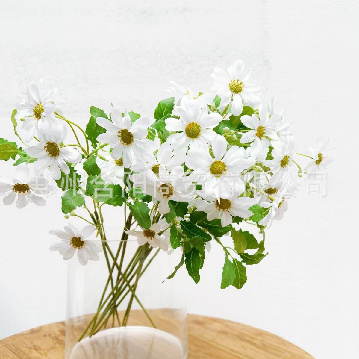 原创小众设计蓝色矢车菊假花 田园风格仿真花人造丝花白雏菊 婚礼