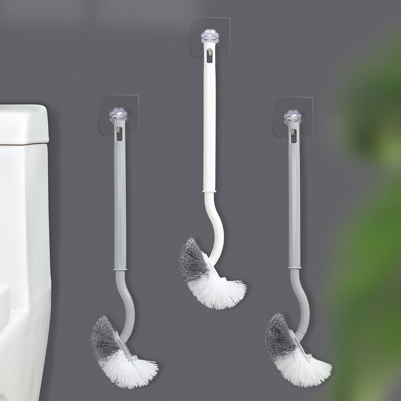 S-type toilet brush household toilet toilet cleaning brush toilet soft brush toilet cleaning tool can be hung