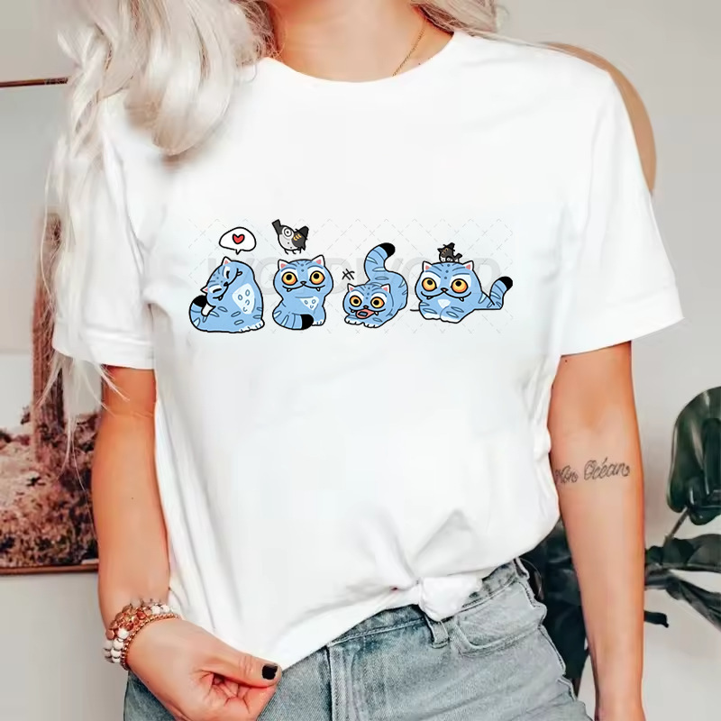 アニメ周辺グッズ 漫画プリント 綿100% Tシャツ クロスボーダー ゆったり ラウンドネック トップス カジュアル 半袖|undefined