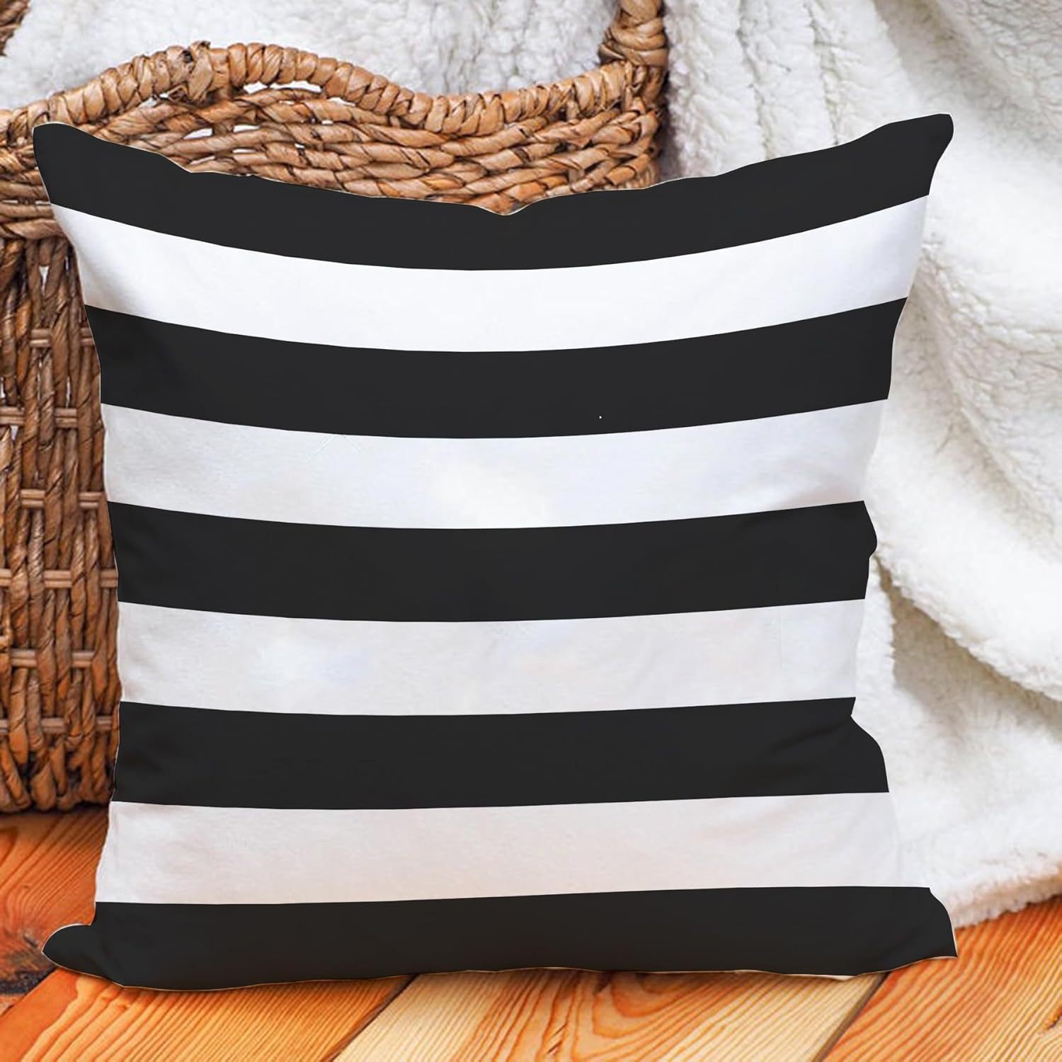 Funda de almohada con estampado de rayas simples, decoración del hogar, cojín para sofá de sala de estar, cojín para cabecera de dormitorio, impermeable