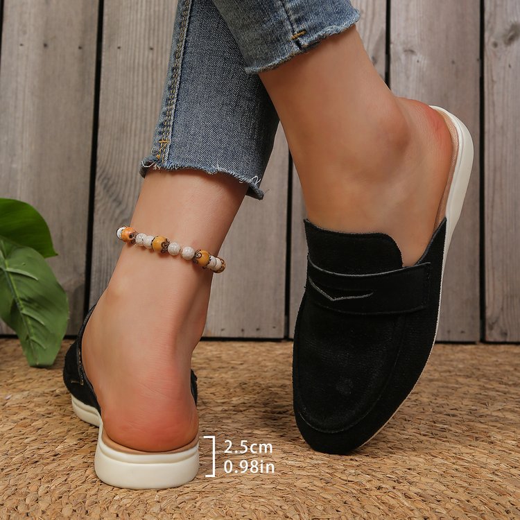 Women's Plus Size Flat Sandals, 2026 Summer New Style, Closed Toe, Retro, European And American Style Fashionable Sandals For Women._vogvips.com
