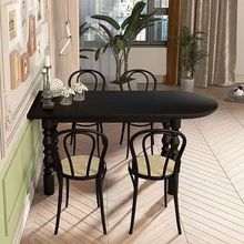 美式实木餐桌法式椭圆形家用客厅饭桌原木长方形办公会议桌工作台