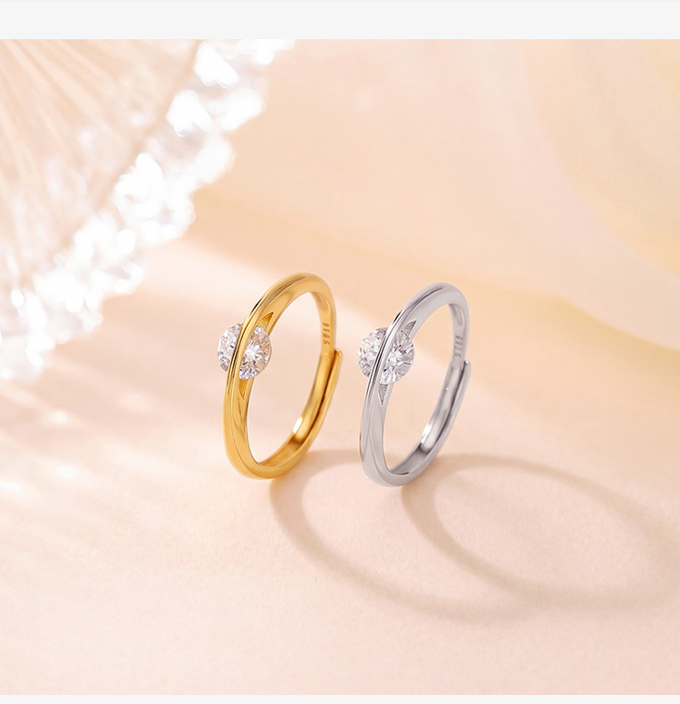 Nhẫn nữ bạc 925 mạ bạc thiết kế nhỏ gọn, đơn giản, có thể điều chỉnh độ mở — Loại bạc chi tiết 3